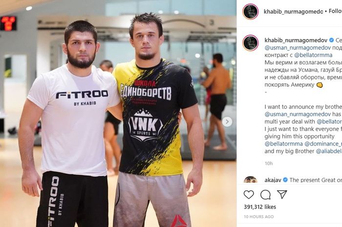 Khabib Nurmagomedov mengumumkan sepupunya, Usman Nurmagomedov, bergabung ke Bellator.