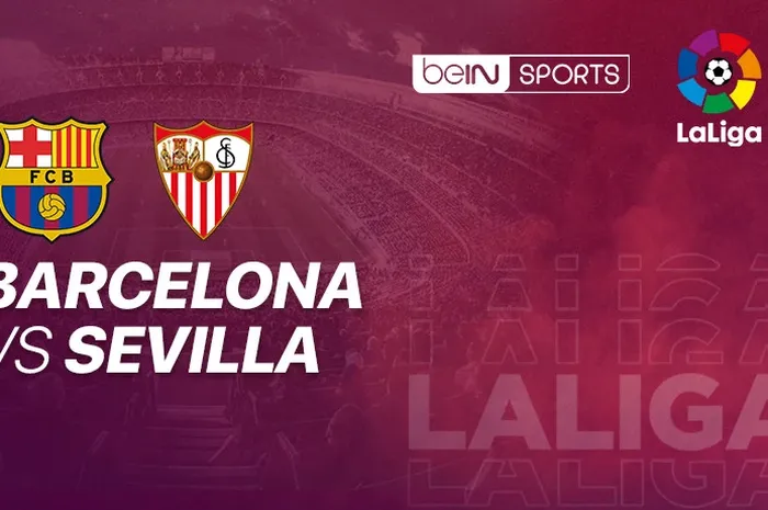 Poster laga Barcelona vs Sevilla di Liga Spanyol 2020/2021.