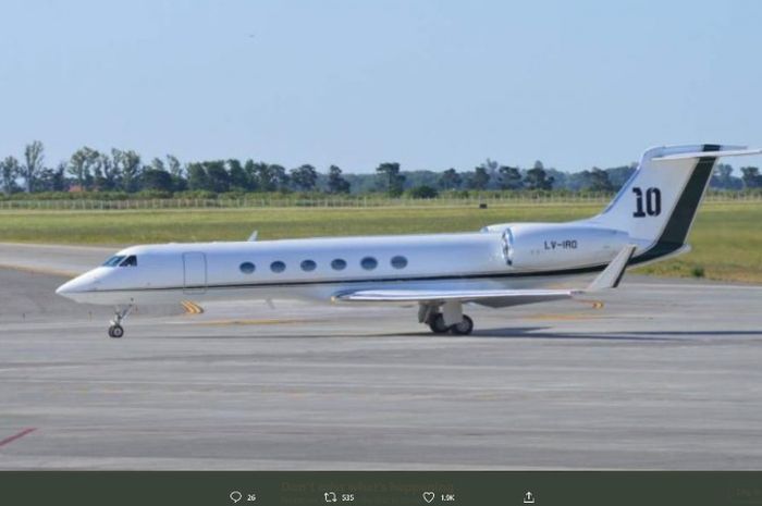 Pesawat jet pribadi megabintang Barcelona, Lionel Messi.
