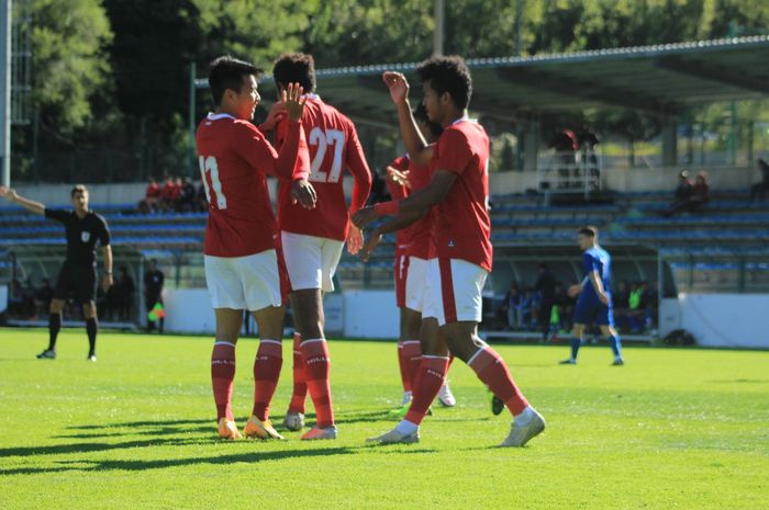 Skuad timnas U-19 Indonesia meraih kemanangan dalam laga uji coba menghadapi NK Dugopolje, yang berlangsung di Stadion NK Uskok Klis, Split, Kamis (8/10/2020)