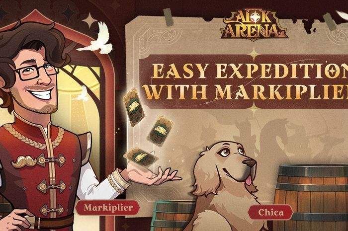 AFK Arena collaborates with YouTuber 'Markiplier' and his dog 'Chica' to become in-game NPCs.