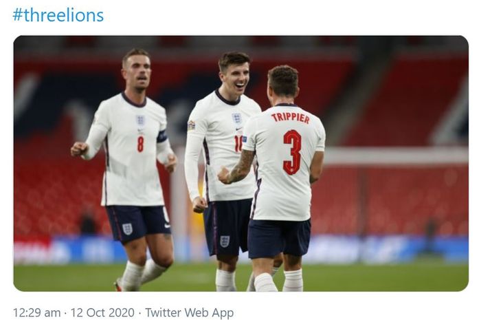 Mason Mount mencetak gol kemenangan Inggris atas Belgia dalam matchday ke-3 UEFA Nations League Liga A grup 2 di Stadion Wembley, Minggu (11/10/2020) atau Senin dini hari WIB.