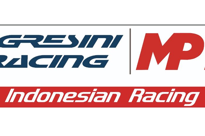 Logo kerja sama antara tim balap Gresini Racing dengan perusahaan manajemen olahraga asal Indonesia, MP1.