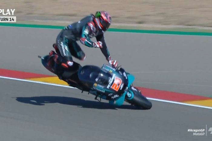 Fabio Quartararo crash di FP3 MotoGP Aragon 2020