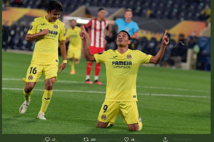 Takefusa Kubo memberikan assist kepada Carlos Bacca dalam laga Villarreal vs Sivasspor di Liga Europa.