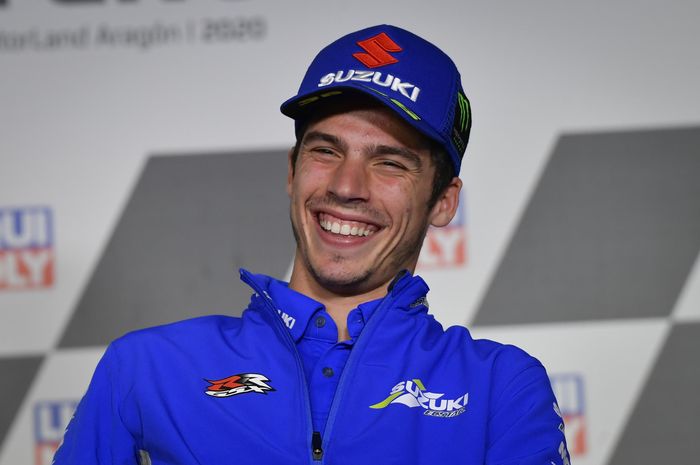 Pembalap Suzuki Ecstar, Joan Mir, pada konferensi pers jelang MotoGP Teruel, Kamis (22/10/2020).