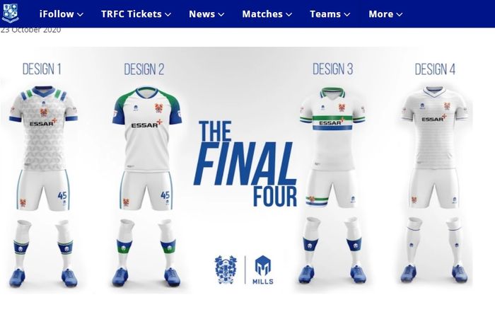 Tim Liga Inggris kasta keempat, Tranmere Rovers, akan menggunakan jersey dari apparel Mills pada musim 2021/2022.