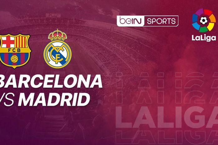 Poster laga Barcelona vs Real Madrid di Liga Spanyol 2020/2021.