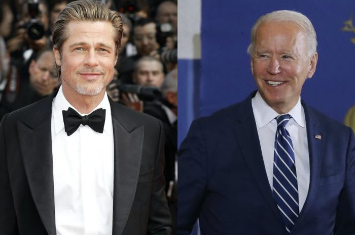 Brad Pitt dan Joe Biden. ( Kolase)