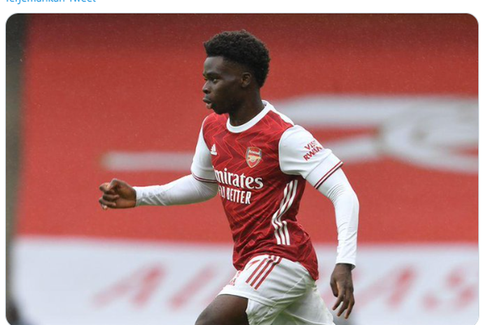 Mantan pemain Arsenal, Ian Wright, mengkhawatirkan kondisi pemain muda, Bukayo Saka.