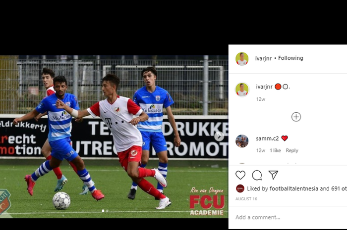 The results of the meeting between Bagus Kahfi and FC Utrecht Player Ivar Jenner, Indonesian football is more aggressive