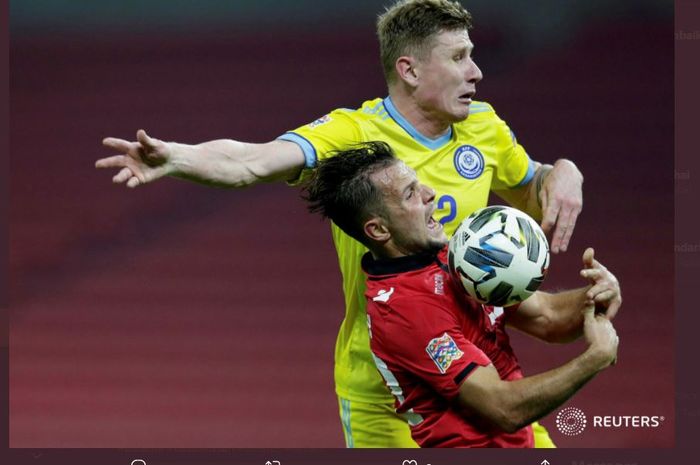 Duel Albania vs Kazakstan dalam lanjutan UEFA Nations League 2020-2021.