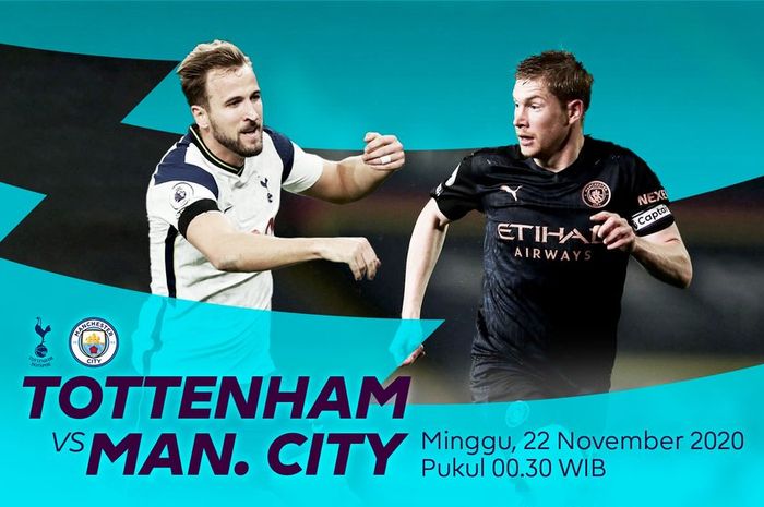 Jadwal Tottenham Hotspur vs Manchester City di pekan ke-9 Liga Inggris 2020/2021.