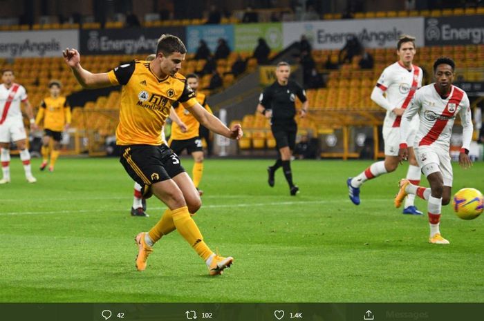 Duel Wolverhampton Wanderers vs Southampton dalam lanjutan Liga Inggris 2020-2021 berakhir imbang.