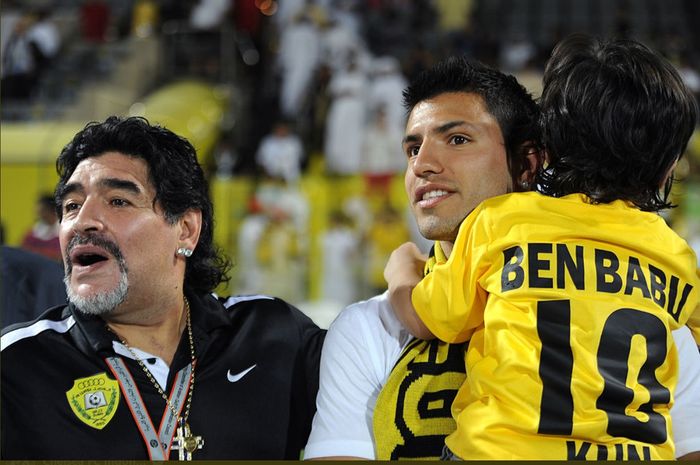 Kenangan ketika Diego Maradona dan Sergio Aguero sama-sama menyaksikan laga Klub Uni Emirat Arab, Al Wasl.