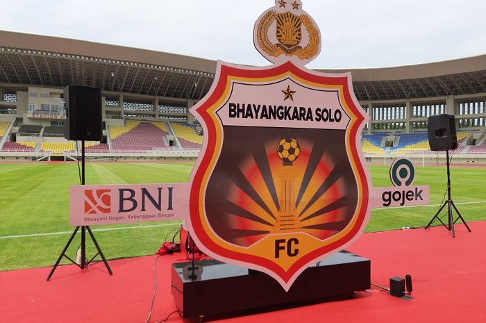 Logo anyar Bhayangkara Solo FC yang dilaunching di Stadion Manahan, Solo, Jumat (27/11/2020).