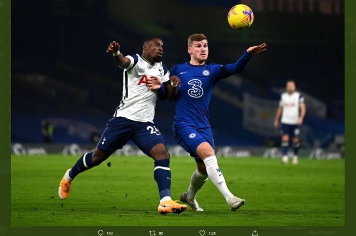 Duet penyerang Harry Kane-Son Heung-Min dan Timo Werner-Tammy Abraham masih melempem. Chelsea dan Tottenham Hotspur sama kuat di babak I.