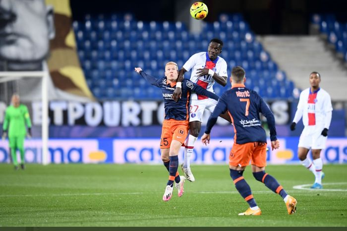 Laga Montpellier vs PSG di Liga Prancis , Sabtu (5/12/2020).