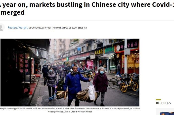 Potret kondisi terbaru Pasar Wuhan, mulai berjubel dan tak semua bermasker