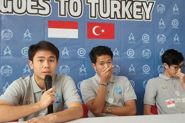 Tiga pemain Indonesia yang akan menimba ilmu di Turki. 