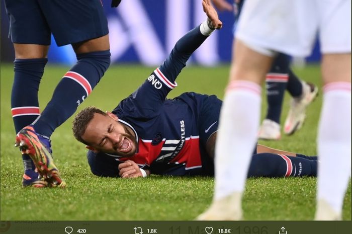 Neymar mengatakan dia diselamatkan oleh Tuhan karena cedera engkel yang dideritanya saat Paris Saint-Germain mengalahkan Lyon di Liga Prancis.
