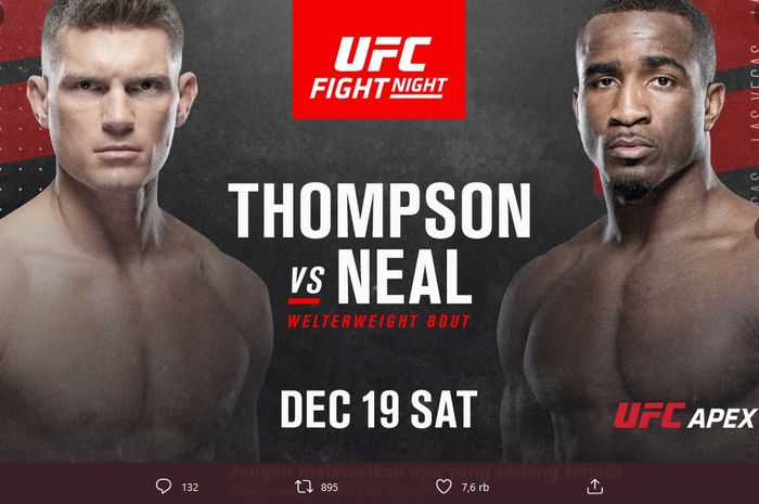 Poster acara UFC Vegas 17: Stephen Thompson vs Geoff Neal pada 19 Desember 2020 di UFC APEX, Nevada, Amerika Serikat.