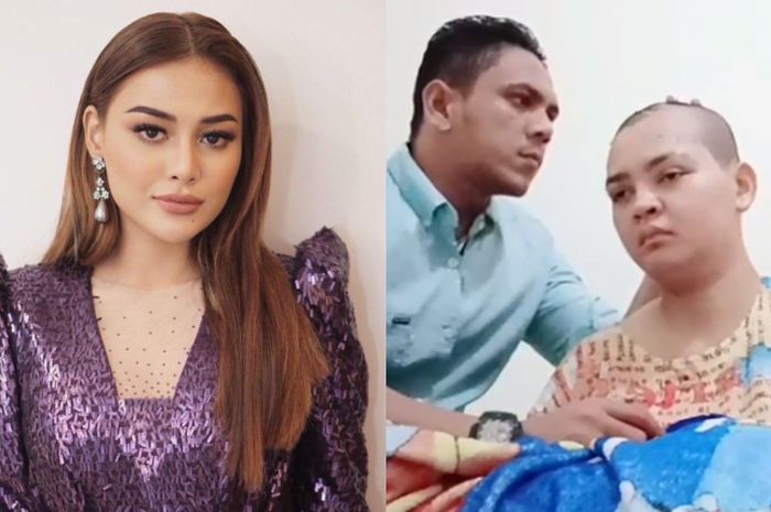 Aurel Hermansyah kolase foto Bang Ipon dan istrinya