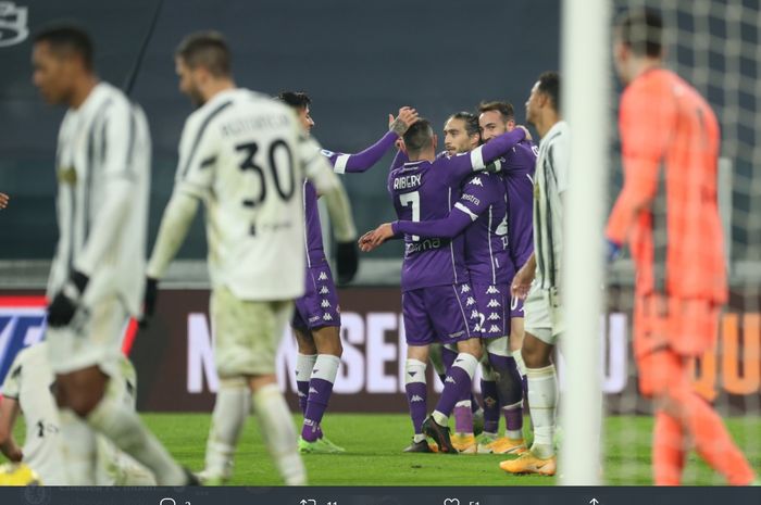 Juventus takluk 0-3 dari Fiorentina di Allianz Stadium dalam lanjutan laga pekan ke-13 Liga Italia 2020-2021, Selasa (22/12/2020) waktu setempat atau Rabu dini hari WIB.