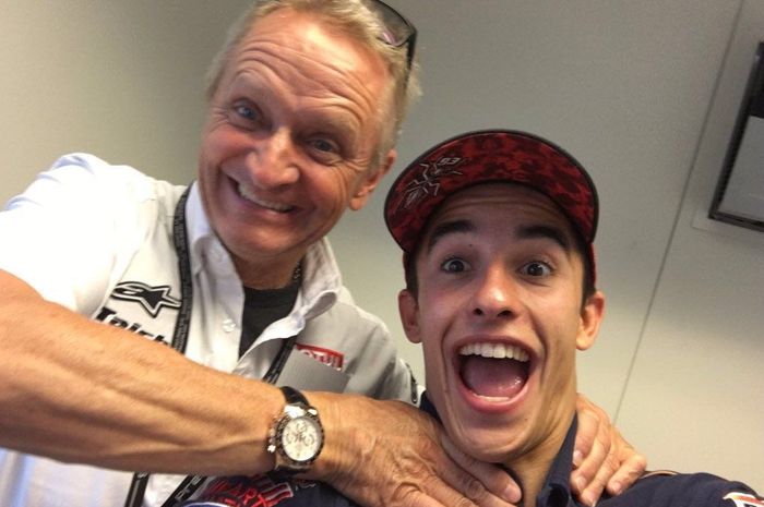 Kevin Schwantz bersama Marc Marquez