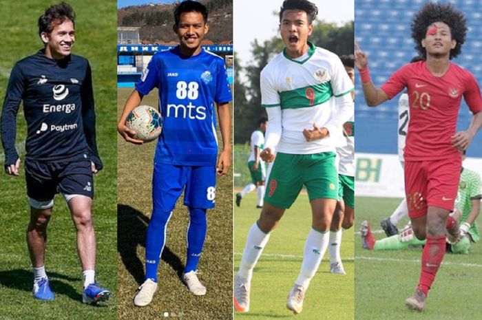 Empat pemain muda Indonesia yang berkarier di klub Eropa, Egy Maulana Vikri, Witan Sulaeman, Brylian Aldama, dan Bagus Kahfi.