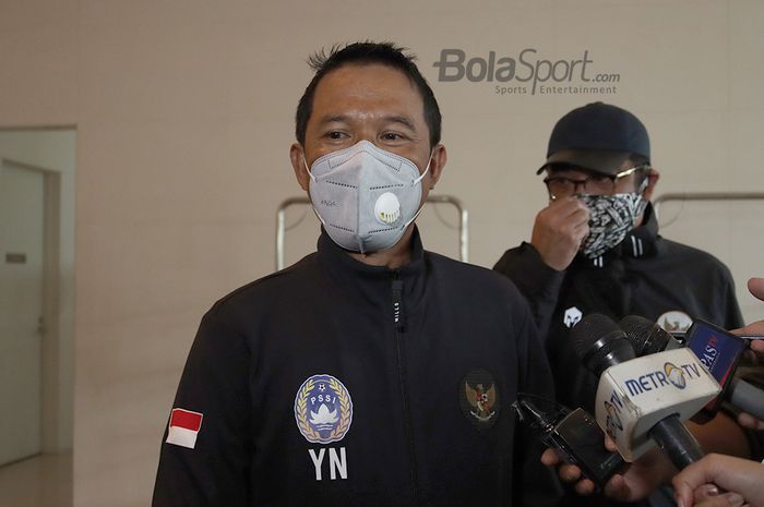Plt Sekejen PSSI, Yunus Nusi, dalam pelepasan skuad timnas U-19 Indonesia ke Spanyol, di Hotel Fairmont, Jakarta, Sabtu (26/12/2020).