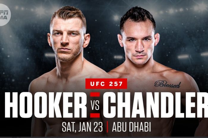 Duel Dan Hooker vs Michael Chandler di UFC 257 pada 23 Januari atau 24 Januari waktu Indonesia.