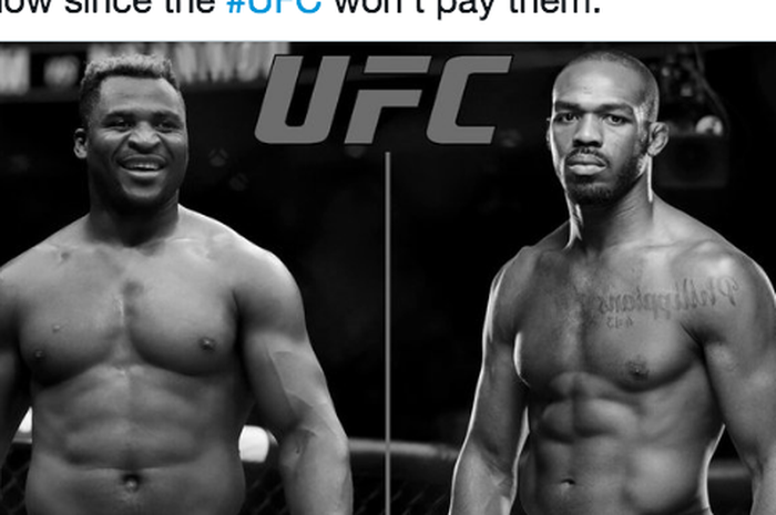 Petarung kelas berat UFC, Francis Ngannou (kiri) dan Jon Jones (kanan).