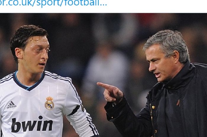 Mesut Oezil (kiri) dan Jose Mourinho saat sama-sama memperkuat Real Madrid.