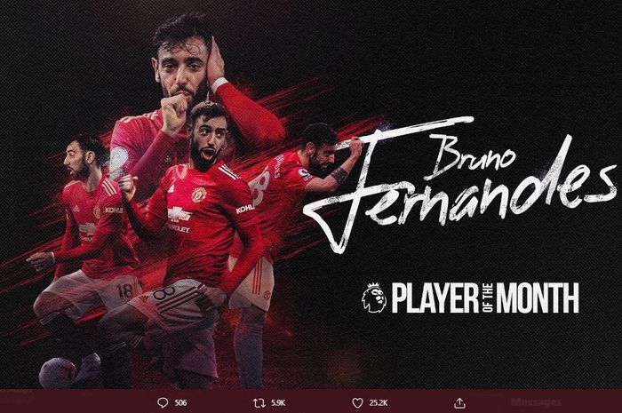 Bintang Manchester United, Bruno Fernandes, sukses meraih rekor langka usai menjadi Pemain Terbaik Liga Inggris Desember 2020.
