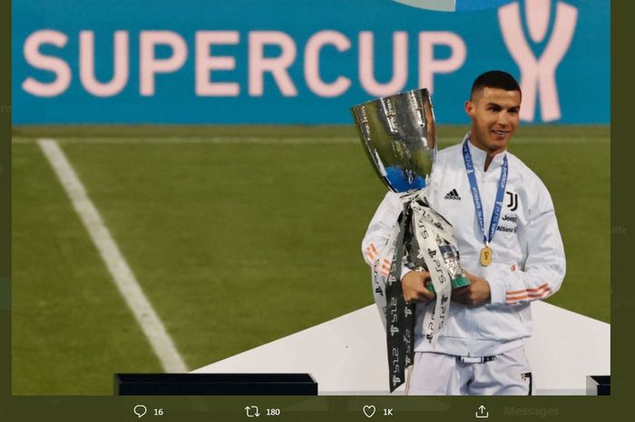 Cristiano Ronaldo membantu Juventus memenangi Piala Super Italia 2020 dengan menekuk Napoli di MAPEI Stadium, 20 Januari 2021.