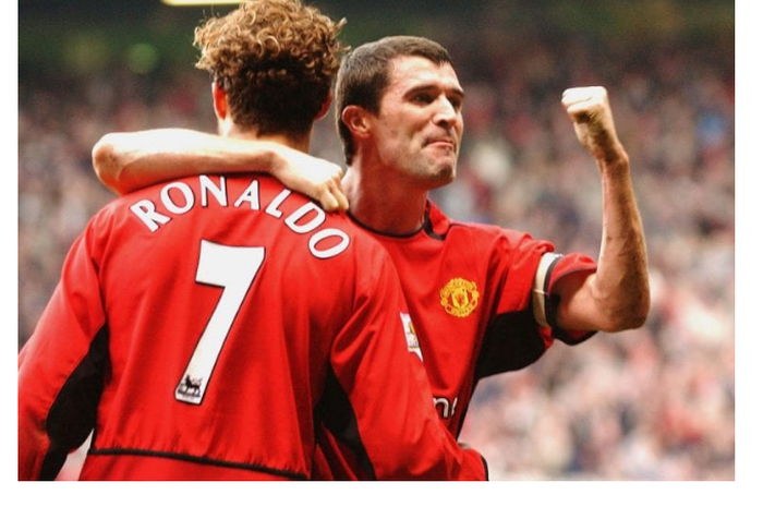 Roy Kean bersama Cristiano Ronaldo saat membela Manchester United. (Tangkapan layar dari pundit arena)