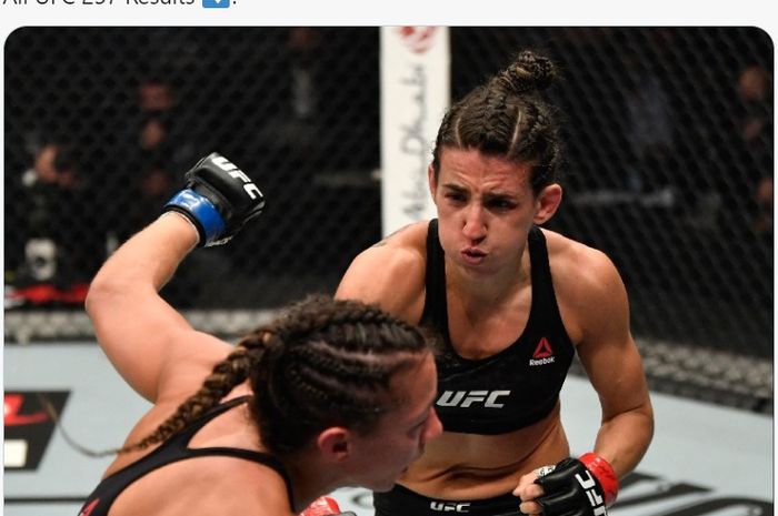 Marina Rodriguez membuat kejutan dengan mengalahkan Amanda Ribas di UFC 257, Minggu (24/1/2021) pagi WIB di Abu Dhabi.