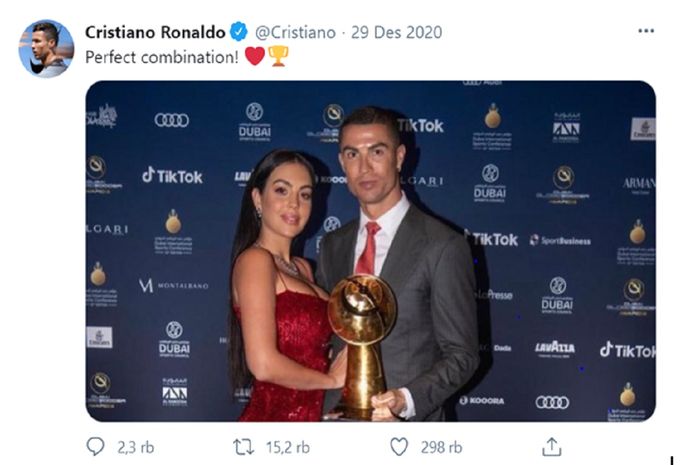 Cristiano Ronaldo dan kekasihnya, Georgina Rodriguez.
