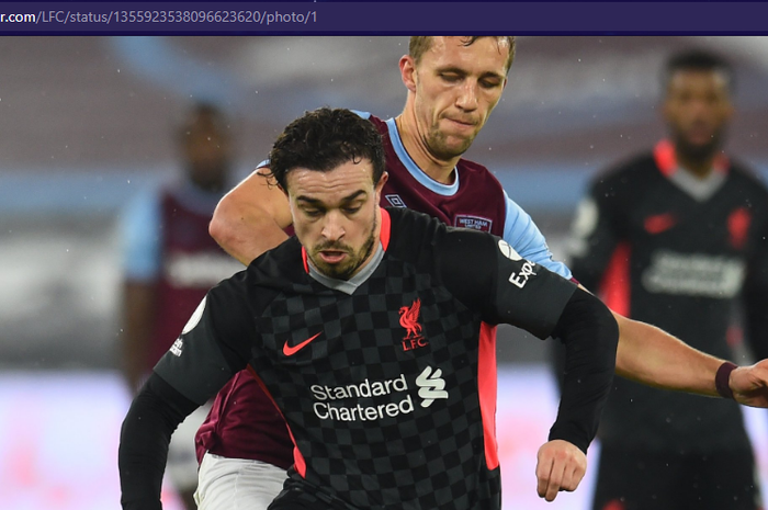 Pemain Liverpool, Xherdan Shaqiri, saat melawat ke markas West Ham dalam laga pekan ke-21 Liga Inggris 2020-2021, Minggu (31/1/2021) pukul 23.00 WIB. 