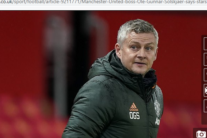 Pelatih Manchester United, Ole Gunnar Solskjaer.