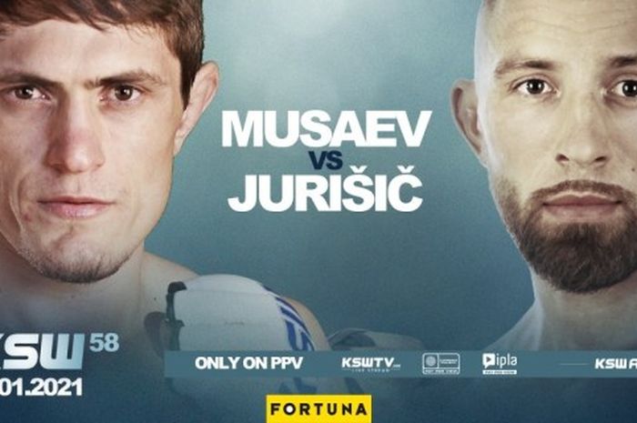 Poster laga Shamil Musaev kontra Uros Jurisic di KSW 58.