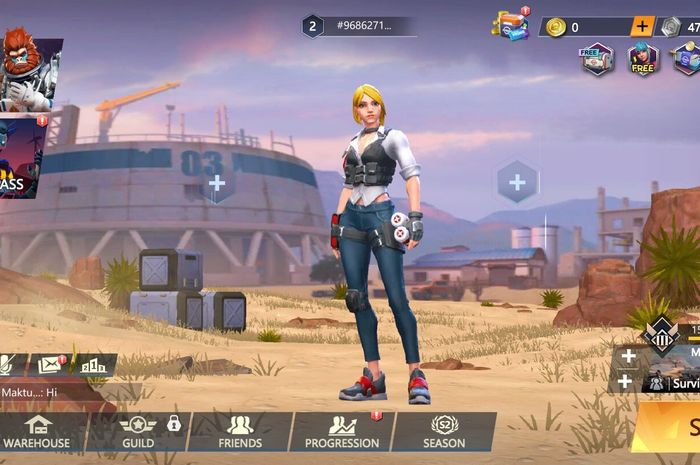 Omega Legends Interface display featuring Aurora as one of the game's characters