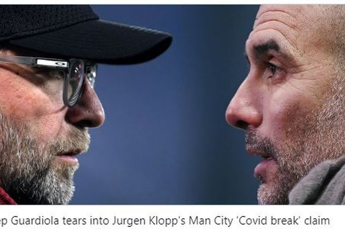 Juergen Klopp (kiri) dan Pep Guardiola.