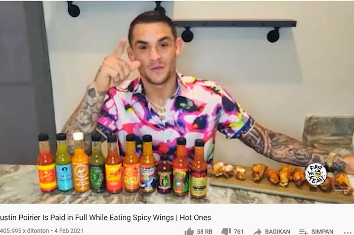 Dustin Poirier dalam talk show The Hot Ones