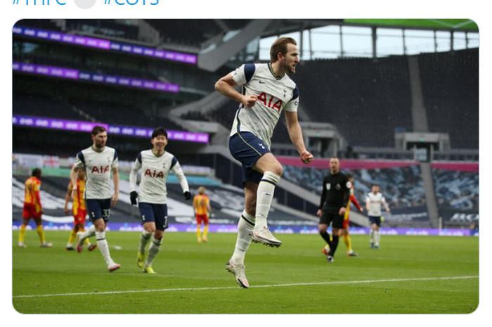 Harry Kane mencetak satu gol dalam kemenangan 2-0 Tottenham Hotspur atas West Bromwich Albion pada laga pekan ke-23 Liga Inggris 2020-2021.