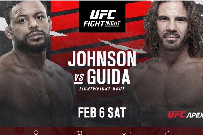 Duel Michael Johnson vs Clay Guida di UFC Vegas 18, Minggu (7/2/2021) di UFC APEX, Las Vegas.