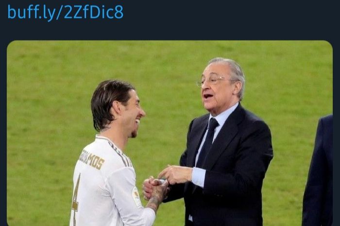 Sergio Ramos dan Florentino Perez.