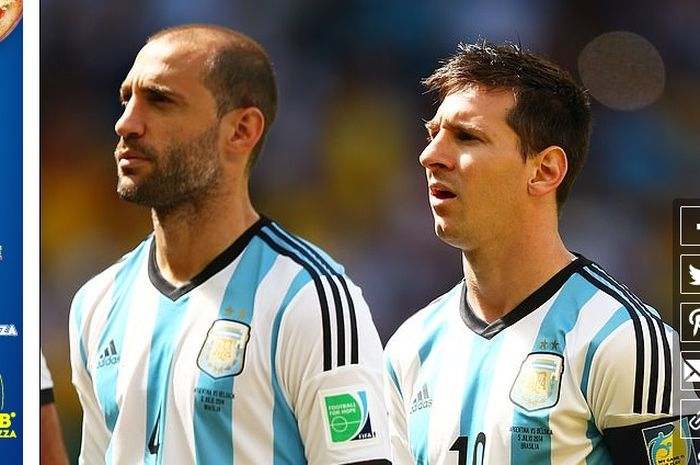 Pablo Zabaleta (kiri) mendorong mantan rekan setimnya di Timnas Argentina, Lionel Messi (kanan), untuk hijrah ke Manchester City.