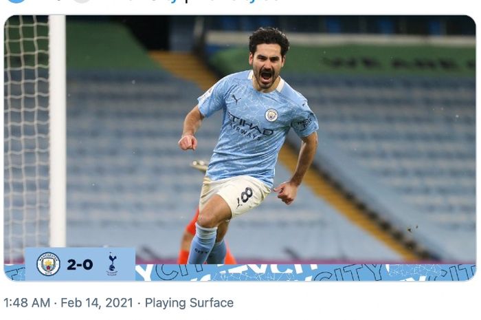 Pemain Manchester City, Ilkay Guendogan.